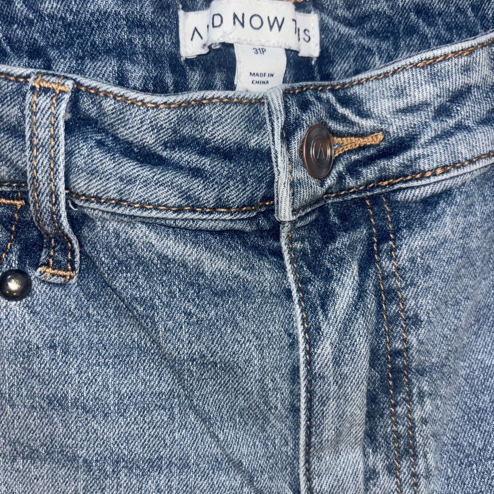 AND NOW THIS Womens Studded Wide Leg Jeans Light Wash Blue Petite 31P Denim - Picture 3 of 6